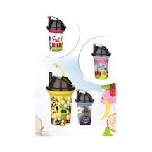 Tedy Pipetli Çuk Içecek Bardağı Desenli Bardak 300ml Çok Renkli