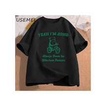 Tarzsokak Komik Grafik T Shirt Erkekler Evet Ben Adhd Rakun Meme T Shirt Unisex Moda Rahat O-boyun Boy 2847 S