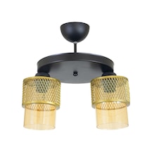 Ikili Bal Cam Kafes Model Modern Plafonyer Avize
