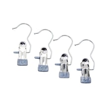 Metal Mandallı Çok Amaçlı Askı Klipsi - Silikon Uçlu Korumalı 4'lü Set - Taşınabilir 110845 Çok Renk Diğer