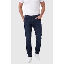 Deepsea Erkek Regular Fit Likralı Lacivert Kot Pantolon Pamuklu Esnek Yumuşak Dokulu Taşlanmış Jean 2600966