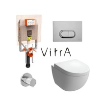 Vitra Sento Kanalsız Klozet Beyaz Asma Klozet 7748b003-0559, Vitra Gömme Rezervuar Set 768-1851 Beyaz