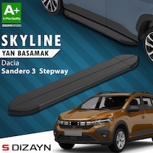 S-dizayn Dacia Sandero 3 Stepway Skyline Siyah Yan Basamak 183 Cm 2020 Üzeri A+ Kalite