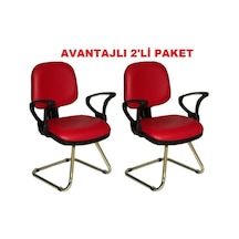 Türksit Kozmo Bekleme Koltuğu Avantajli 2'li Paket Z Ayak Kirmizi Kırmızı