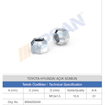 20 Adet Toyota-hyundai Açık Somun
