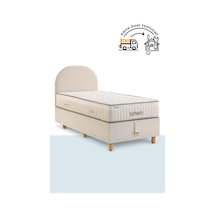 Niron Bohem Pocket Düz 100x200 Cm Tek Kişilik Yatak Baza Başlık Seti - Pocket Orta Sert 100 x 200
