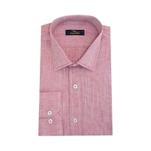 Erkek Gömlek Uzun Kol Silim Fit Keten Bgl-st01456 Bordo