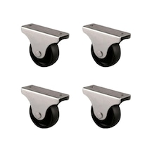 Furç Sabit Teker - 38mm - Siyah Hks229 - 4 Adet Çok Renkli