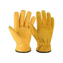Geeksen Xl Büyüklük Sarı İnek Derisi Elektrik Kaynakçılığı Eldiveni - İş Güvenliği, Sıcaklığa Dayanıklı, Kaymaz Önleyici
