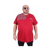 Moc Grande Mocgrande Erkek Büyük Beden Sıfır Yaka Tişört Want 25160 Bordo Bordo