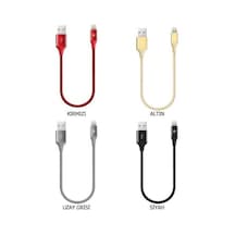 Ttec AlumiCable Mini Apple iPhone Uyumlu 30cm Şarj ve Data Kablosu Altın