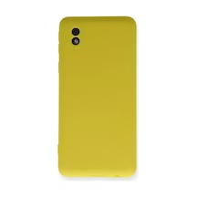 Samsung Uyumlu Galaxy A01 Core Uyumlu Kılıf Nano İçi Kadife Silikon - Sarı