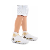 Kiko Kids 142 Fkp Boğazlı Krampon Çim Saha Erkek Çocuk Futbol Ayakkabı Beyaz - Altın