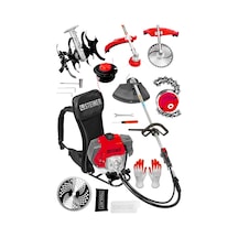 Tr Steiner Alman 16 Hp Tam Profesyonel Sırt Tipi Benzinli Tırpan Ot Çalı Çim Biçme Makinesi Kırmızı + Çapa Apa