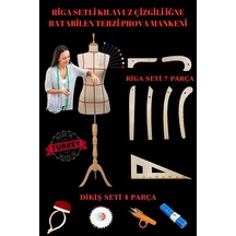 Riga Ve Dikiş Setli Kılavuz Çizgili Terzi Mankeni Prova Mankeni 36-38-40 Beden 1