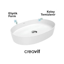 Oval Deliksiz Beyaz Lavabo İle Modern Tasarım 508 Yeşil