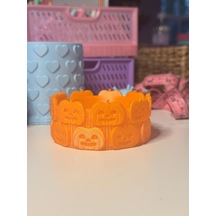 3d Baskı Balkabağı Kabartmalı Dekoratif Kase Turuncu