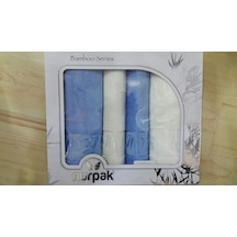Nurpak 4 Parça Bambu Havlu Takımı Mavi Krem Nurpak 4 Parça Bambu Havlu Takımı Mavi Krem
