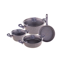 Taşev Scarlett 7 Parça Granit Tencere Seti 2 Renk Seçenekli Gri