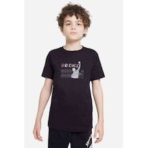 Rocky Sasdece Yazıyı Kullan Baskılı Unisex Çocuk Siyah T-Shirt
