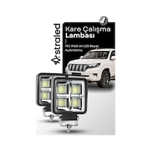 2adet 144w 12-24 Volt Kare Spot Far Oto Çalışma Lambası Atv Kamyon Tır Traktör Offroad