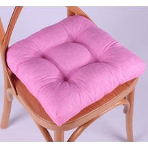 Altınpamuk Altınpamuk Lina Pofidik Pembe Sandalye Minderi Özel Dikişli Bağcı