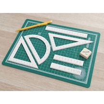3d Baskı Geometri Cetvel Seti - İletki, Gönye Ve Ölçüm Araçları - Beyaz Çok Renkli