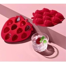 Çilek Şekilli Silikon Kalıp Çikolata, Buz, Şeker Ve Jelly Kalıbı Yapışmaz, Esnek, Gıda Sınıfı Silikon