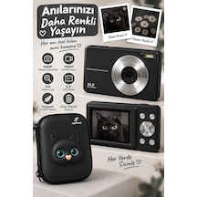 Magicool 4k Figürlü Çantalı Dijital Video Kamera 44mp 16x Zoom Işıklı Kart Dijital Fotoğraf Makinesi Siyah