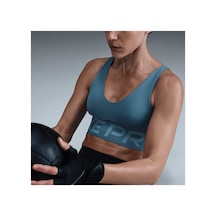 Nike Pro Indy Plunge Spor Sütyeni, Orta Destekli, Kadın - Füme Mavi/kot Turkuaz Hf7324-006 Turkuaz