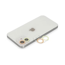 Apple İphone 11 Uyumlu Renkli Kamera Lens Koruma Cam - Sarı-turuncu