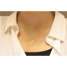 14 Ayar Altın Aynalı Zincirli D Harfi Guler1003076