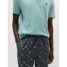 Marks & Spencer Desenli Pijama Takımı T07000586 Mavi
