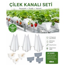 Çilek Kanalı Seti 100 Cm Topraksız Tarım Çilek Kanalı, Drenaj Çıkışı Ve Kanal Kapağı