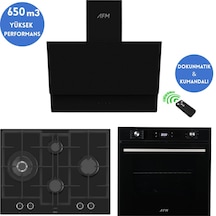 Afm Tech Ve Ferre Modeo Turbolu Siyah Dijital ED075-WFA WOK + FM7700 + FM3400 Ankastre Set