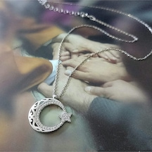 Modahilye 925 Ayar Gümüş Ayyıldız Kolye Gümüş