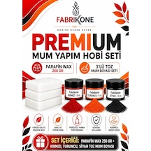 Premium Mum Yapım Hobi Seti - Parafin Wax 250 Gr - 3'lü Toz Mum Boyası Seti - Kırmızı, Turuncu, Siyah Bkfabpw2503kts Karışık