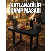Katlanabilir Kamp Masası Taşınabilir Plastik Piknik Ve Bahçe Masası İçin Uygun Mh-hs2414-1653 Siyah