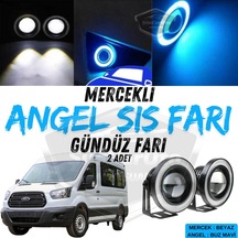 Ford Transit Tüm Modeller Uyumlu Üniversal Mercekli Angel Sis Farı Metal Su Geçirmez 76 Mm B Halkalı Gündüz Farı Sis Farı 55698154