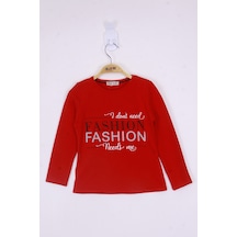 Toontoy Kids Toontoy Kız Çocuk Fashion Baskılı Tişört Kırmızı