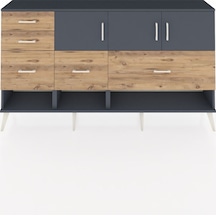 Arges Konsol 3 Raflı 5 Çekmeceli 3 Kapaklı 176x30x99 Antrasit-antrasit/çam Antrasıt/atlas Çam - Antrasıt
