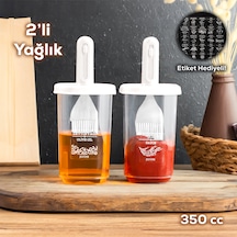 Porsima 0520 2'li Etiketli Silikon Fırçalı Yağlık Sosluk Beyaz