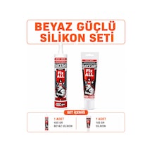 Beyaz Güçlü Silikon Seti 450 Gr + 100 Gr High Tack Çok Amaçlı Yapıştırıcı Mastik Seti