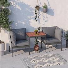Limni Home Mini Multilounge Bahçe Balkon Mobilyası Şezlong Gri