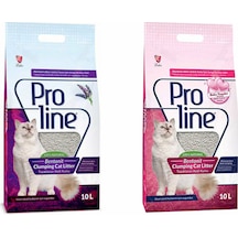 Proline Lavanta Kokulu Kedi Kumu 10 L + Proline Bebek Pudralı Kedi Kumu 10 L