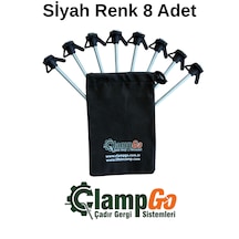 Clampgo Sert Zemin Çadır-tente-tarp Kazığı 8 Mm Kalınlığında 21 Cm Uzunluğunda Siyah