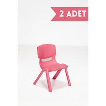 Junior 2 Adet Kreş Anaokulu Çocuk Sandalyesi Sert Plastik- Pembe
