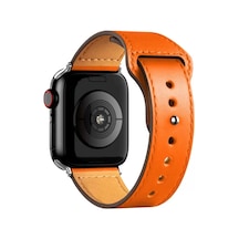 Newface Apple Watch 38mm Kr415 Luaz Deri Kordon - Turuncu