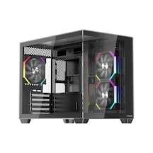 1st Player Bv6 Siyah Ack 650w 80+ Bronze Argb 3x12cm Fan Panoramik Temperli Cam Usb 3.0 M-atx Kasa Arz