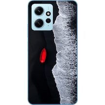 Redmi Note 12 4g Uyumlu Kırmızı Tekne Yalnız Baskılı Silikon Kılıf Renkli